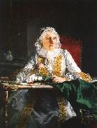Aved, Jacques-Andre-Joseph Portrait of Mme Crozat oil